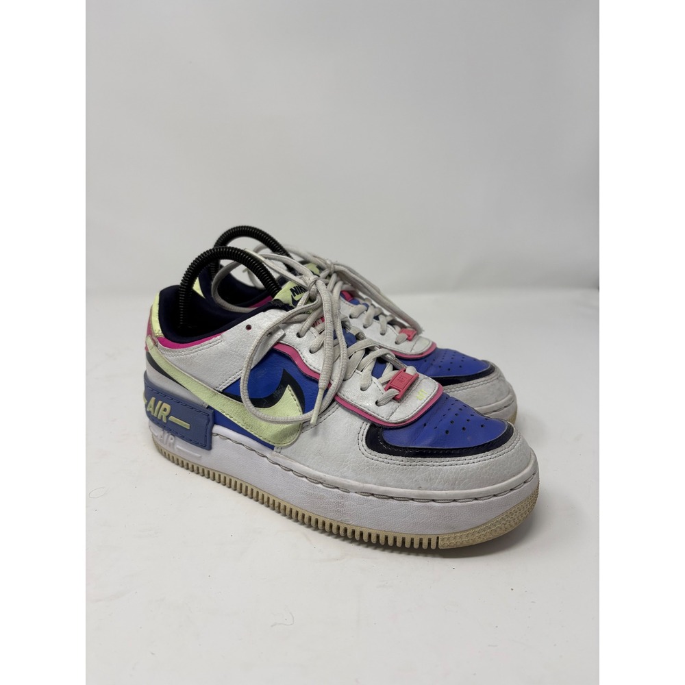 Nike Air‎ Force 1 Shadow Womens 7 Multi-Color Blue Pink CJ1641-100 Sneakers